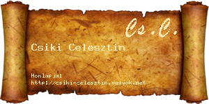 Csiki Celesztin névjegykártya
